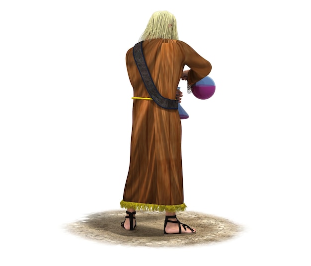 3d render character of a medieval man illustration