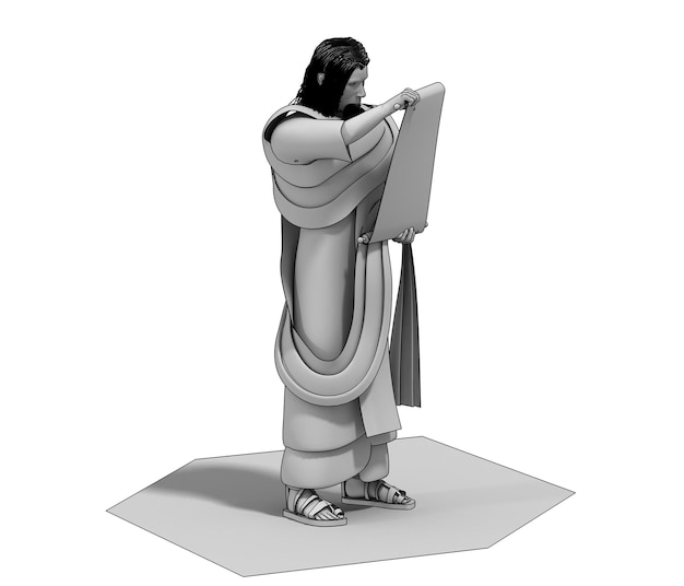 Photo 3d render character of a medieval man illustration