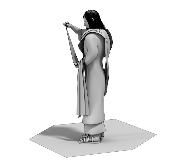 Photo 3d render character of a medieval man illustration