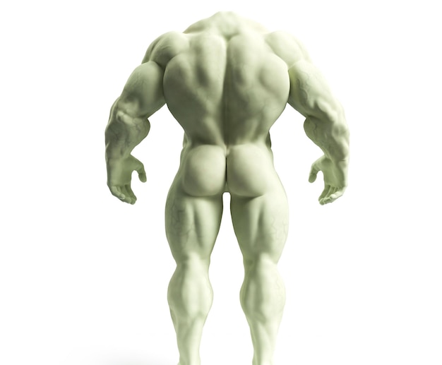 3d-render character orc warrior in a white background