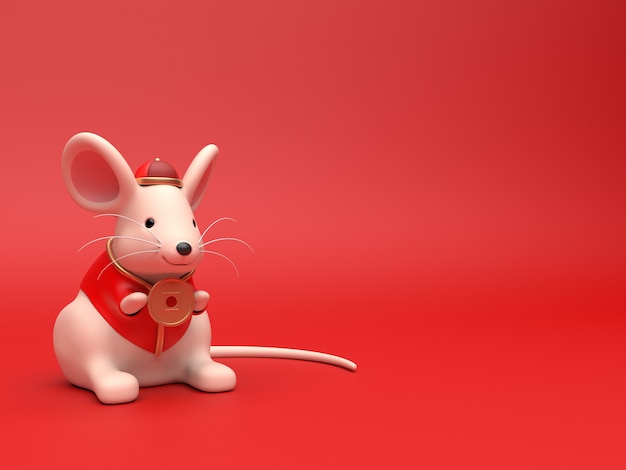 3d render of chinese rat for celebrate chinese new year