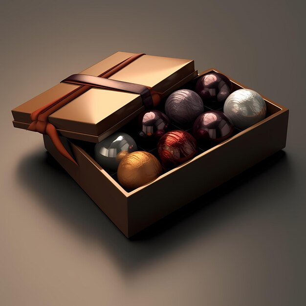 3d render of chocolate box