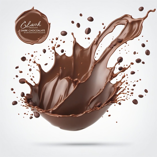 3d render of chocolate splashed with blank background Generated with AI