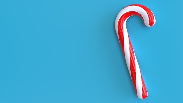 3d render christmas lollipop on blue background