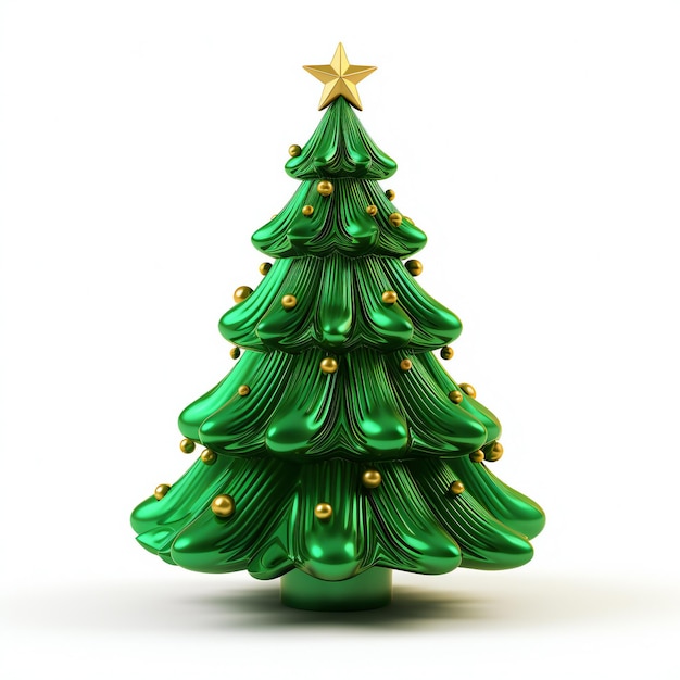 3D Render of a Christmas Tree in Isolation