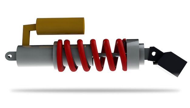 3d render of chrome spring on white