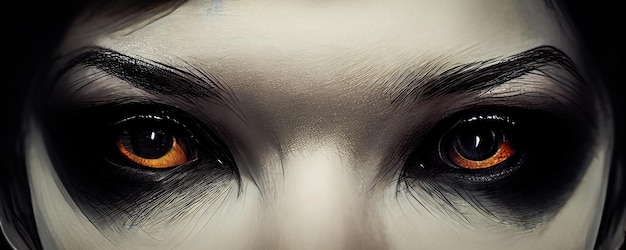 3D Render Close-up van enge ogen op zwarte achtergrond