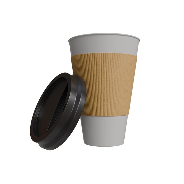 3d Render of coffee cup isolated