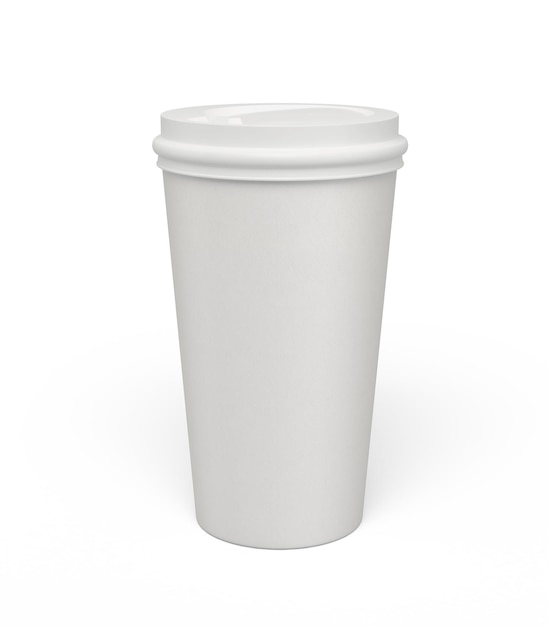 3d render coffee paper cup (clipping path)