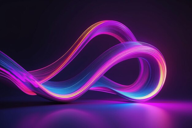 3d render colorful background with abstract shape glowing in ultraviolet spectrum