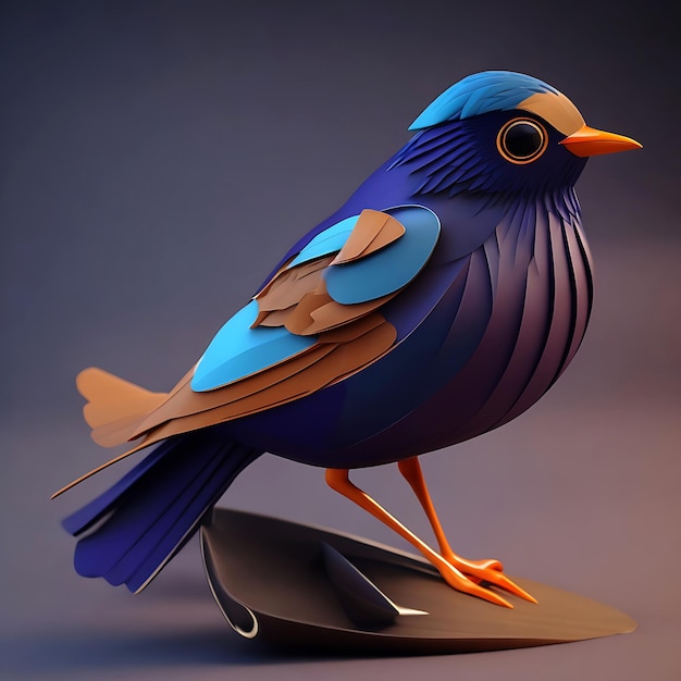 3d render of a colorful bird on a background of nature Ai Generated