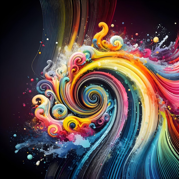 3D Render colorful colorsplash background