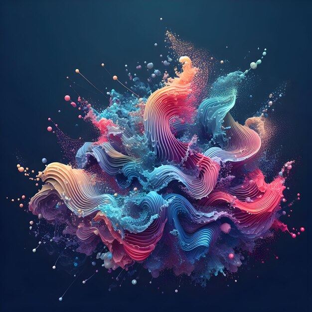 3d render colorful colorsplash background