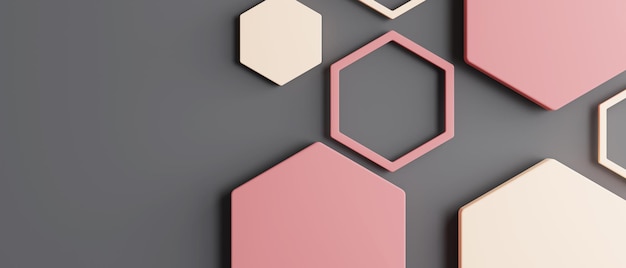 3d render colorful hexagon shape abstract background wallpaper