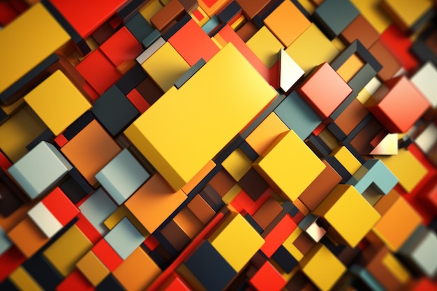 3D Render Colorful Retro Vintage Abstract Remix Design Background