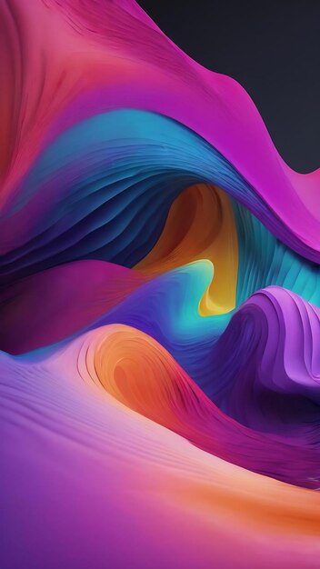 3d render of colorful wave on bright background plane bright gamma purple blue and cyan gradient