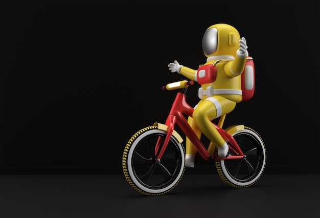 3D render Concept astronaut fiets 3D kunst ontwerp illustratie.