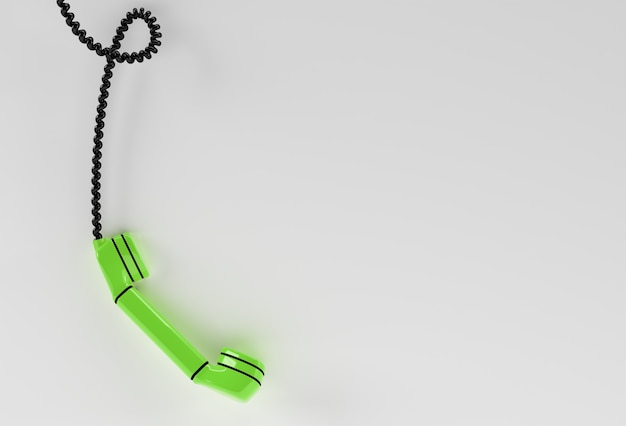 3D render Concept van telefoon ontvanger 3D art Design illustratie.