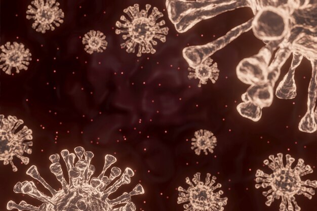 3d render of Corona virus outbreaka dangerous flu strain cases as a pandemic medical