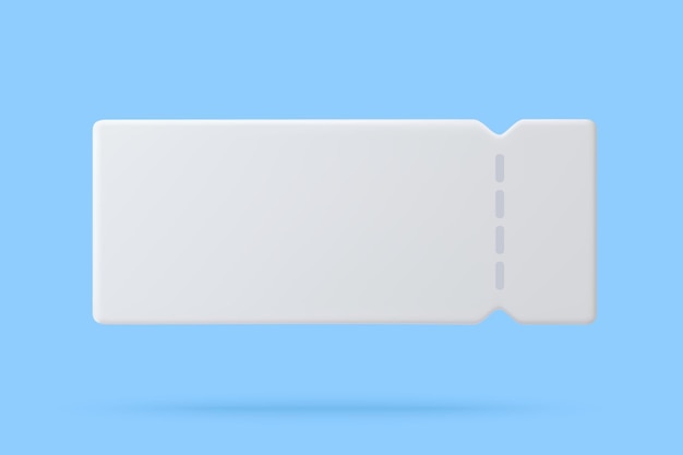 3D рендеринг купонов на белом фоне Концепция покупки с рекламным предложением и бонусным ваучером Скидка на пустой 3D билет по купону Векторная иллюстрация