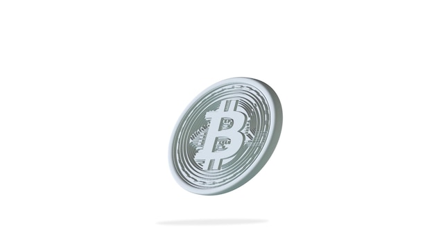 Photo 3d render crypto currency and bitcoin concept idea with clipping path