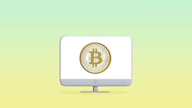 3d render crypto currency concept idea with clipping path