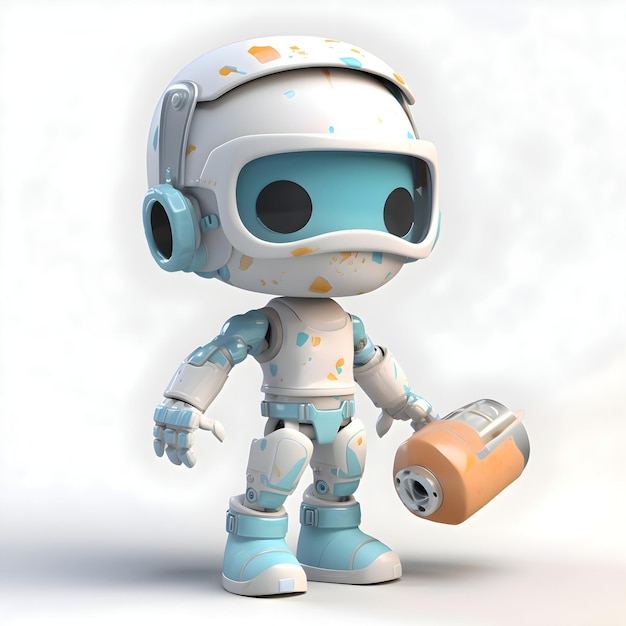 3D Render of a Cute Astronaut with a briefcase