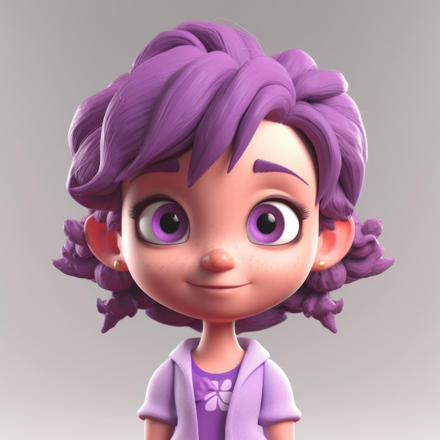 3d Render Of Cute Lila