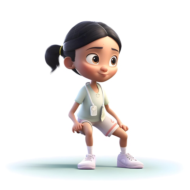 3D Render of a cute little girl with a stethoscope