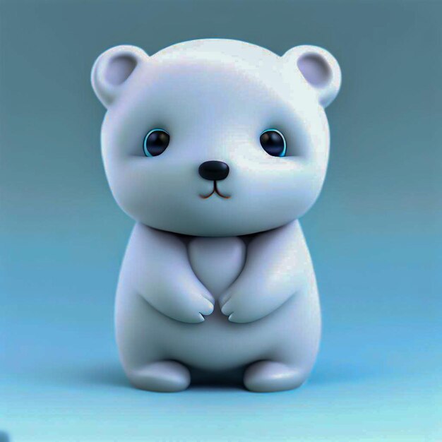 3d render of a cute polar bear product design