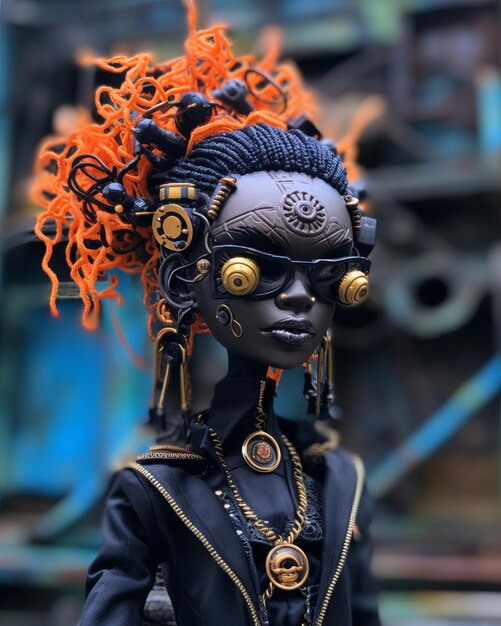 3d render of a cybergoth girl
