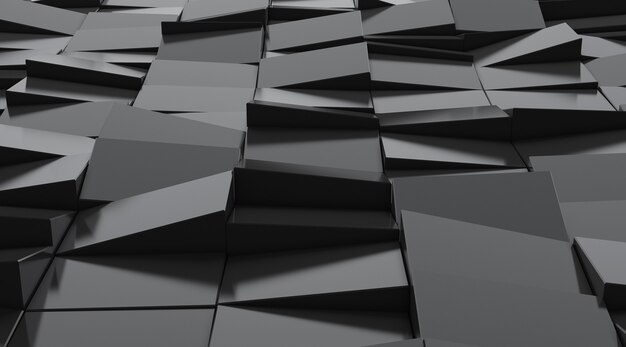 3D render of dark abstract geometry pattern.