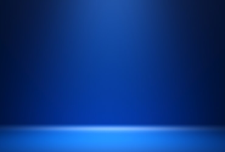 Photo 3d render the dark blue background with spotlight