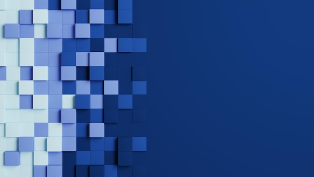 3d render dark blue cube abstract background