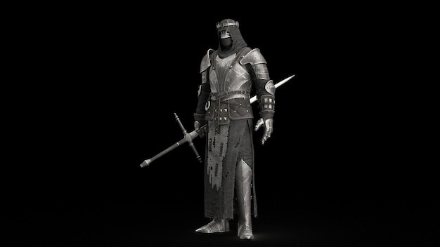 Premium Photo | 3d render the dark knight in black background