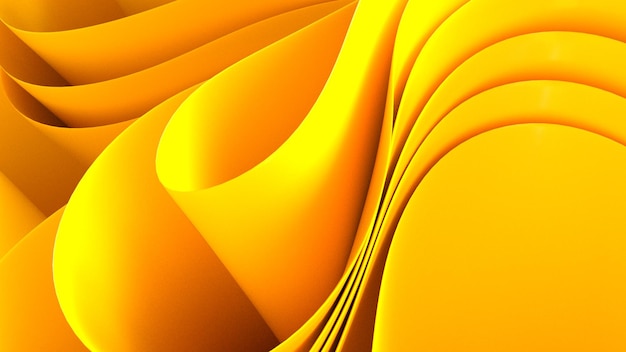 3D Render desktop wallpaper yellow gradient wave