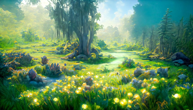 3D render digital art fantasy natural environment High quality wallpaper