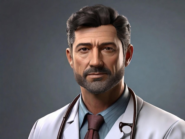 3d render doctor man character