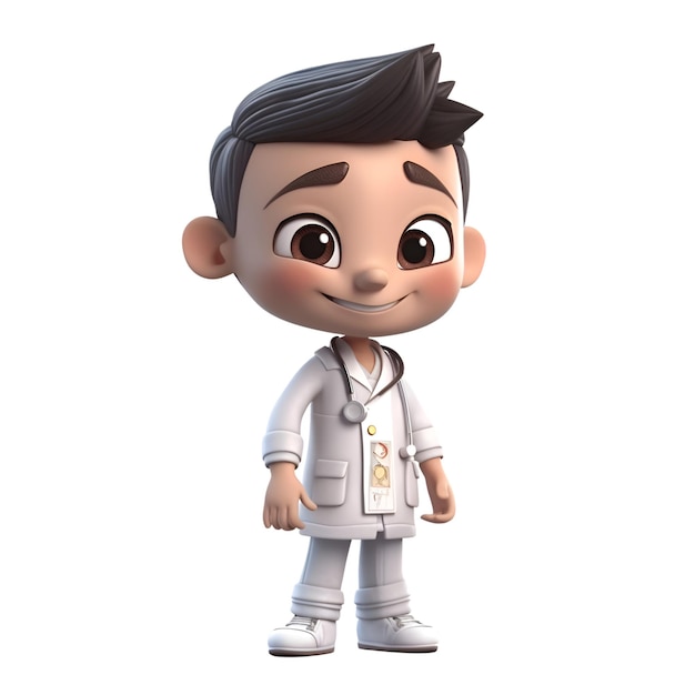 3D Render of a Doctor with a stethoscope around his neck