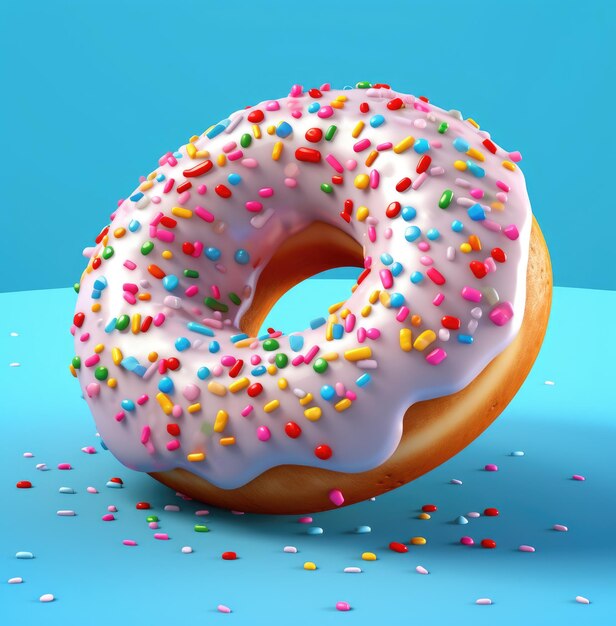 Foto 3d render donut