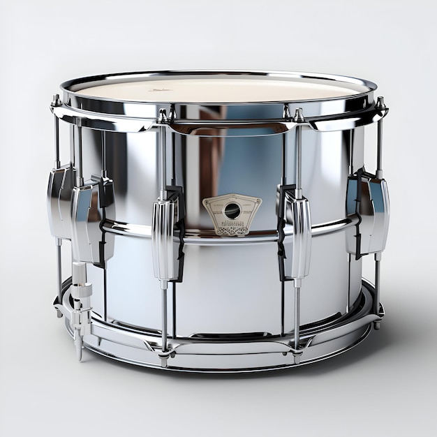 Foto rendering 3d di set di tamburi su sfondo bianco con percorso di ritaglio