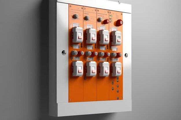 Photo 3d render electrical panel generative ai