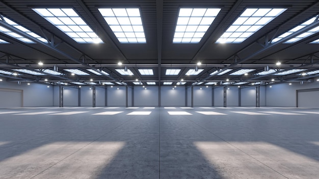 3D render of empty exhibition space backdrop for exhibitions an