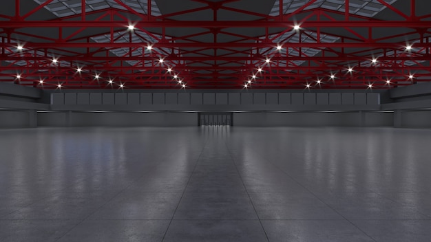 3D render of empty exhibition space.