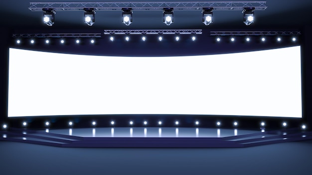 3D render of Empty stage Design for mockup and Corporate identity Scene event led Show on the stage