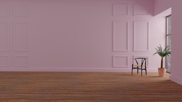 3d render empty wall