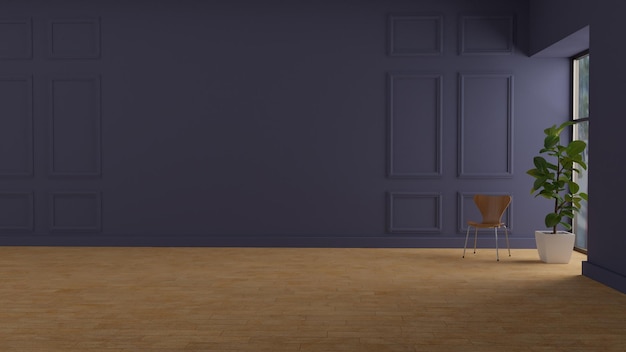 3d render empty wall