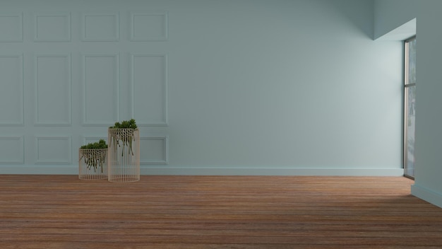 3d render empty wall