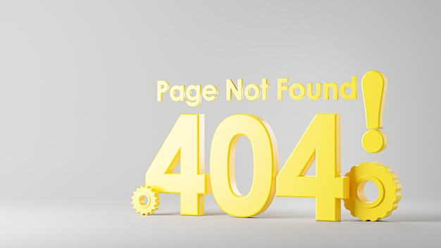 3d render of error 404 page not found for your mockup design