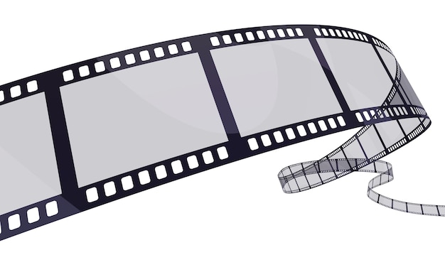 3d Render Film Reel Strip (clipping path and isolated on white)